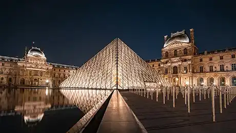 louvre at night