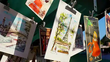 artist work hanging up outside