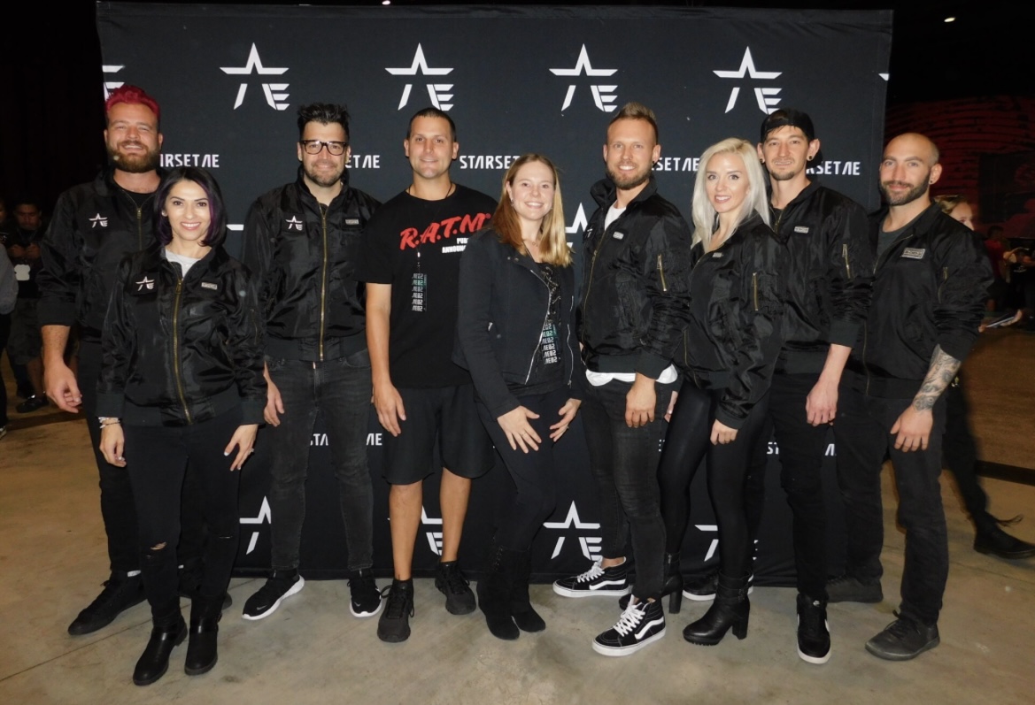 group photo with the band