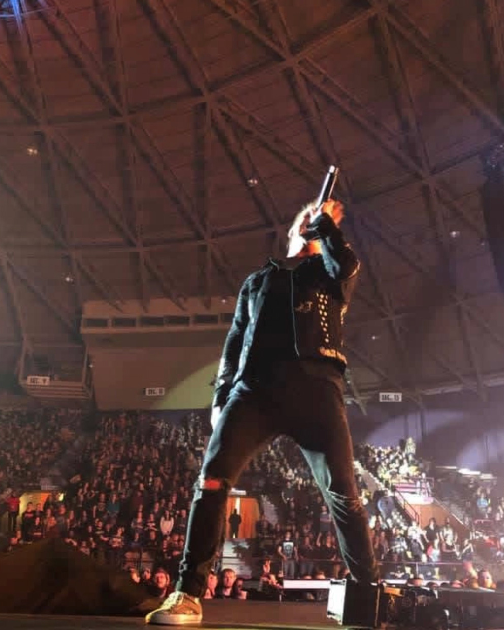 Jacoby singing in mic