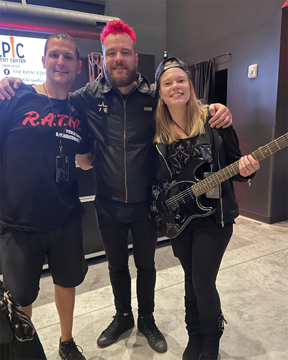 group photo with drummer