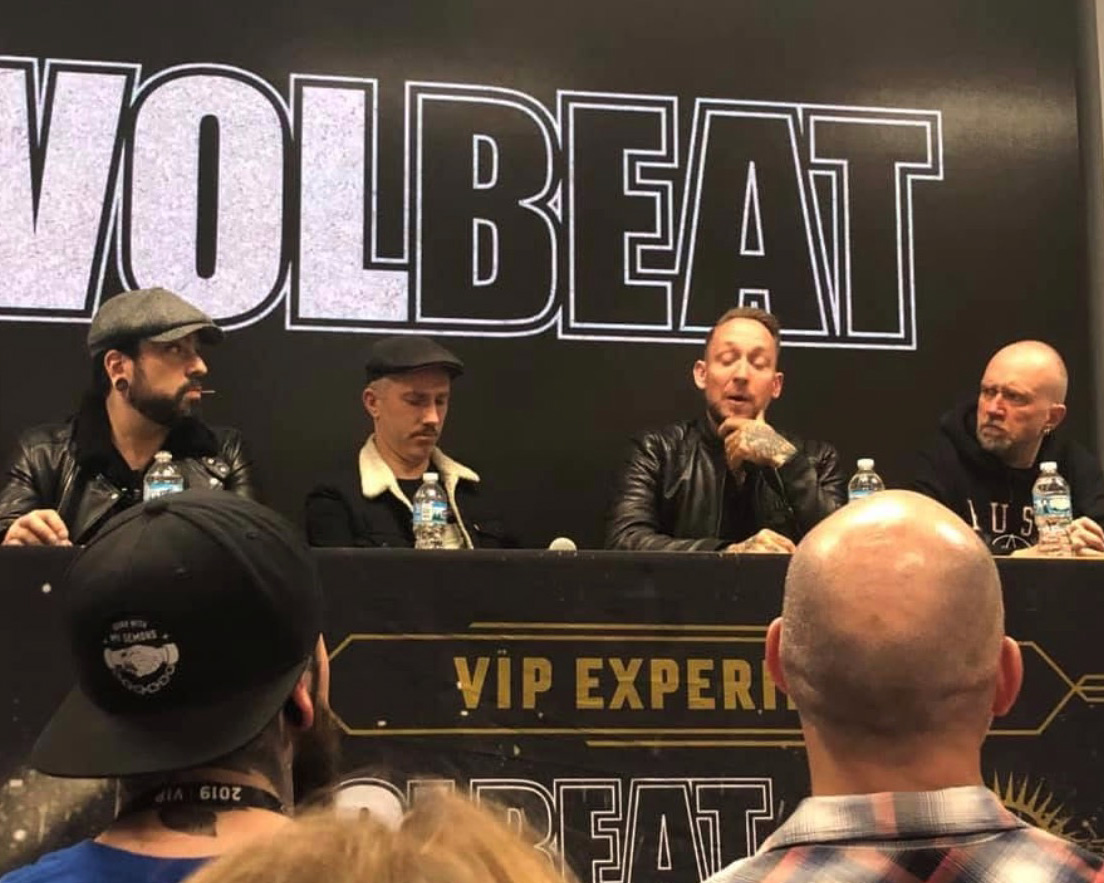 band members giving interview