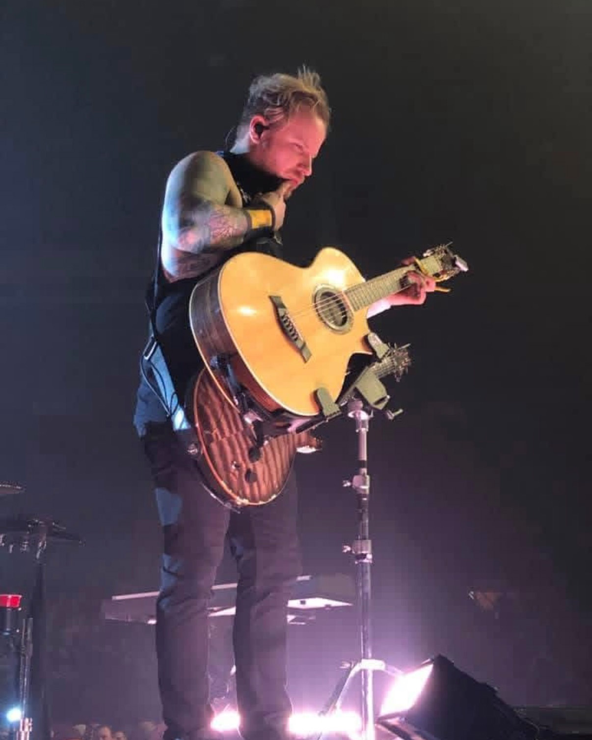 Zach with two guitars